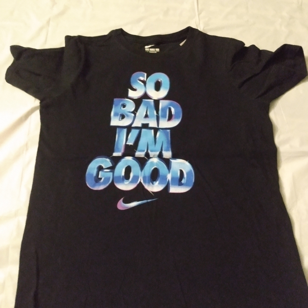 Nike Boy T-shirt, sz L, Black, 100% cotton pre-owned